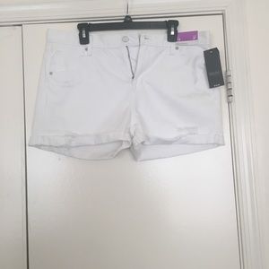 White Destroyed Boyfriend Shorts